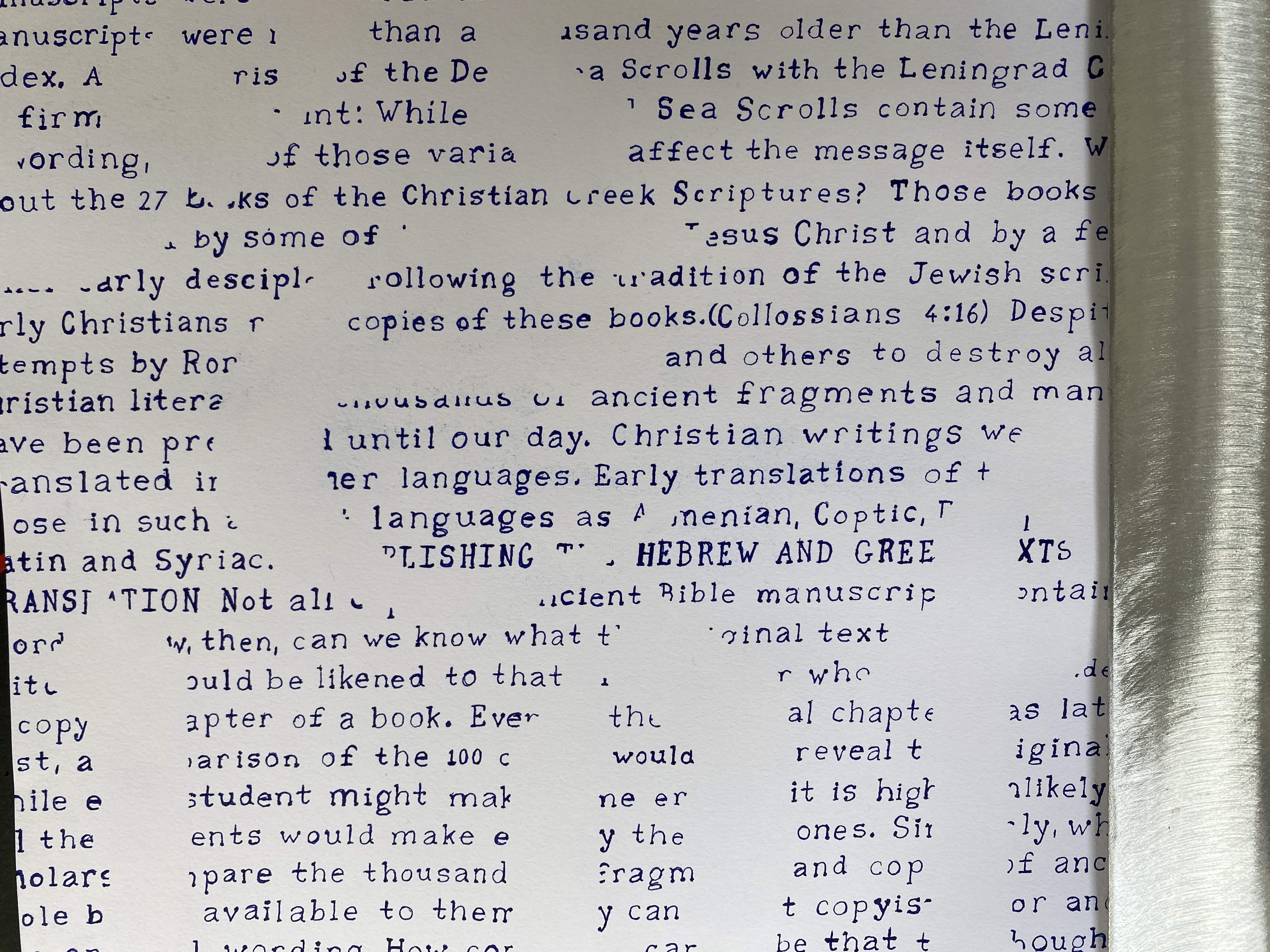 picture of artwork written in typewriter script